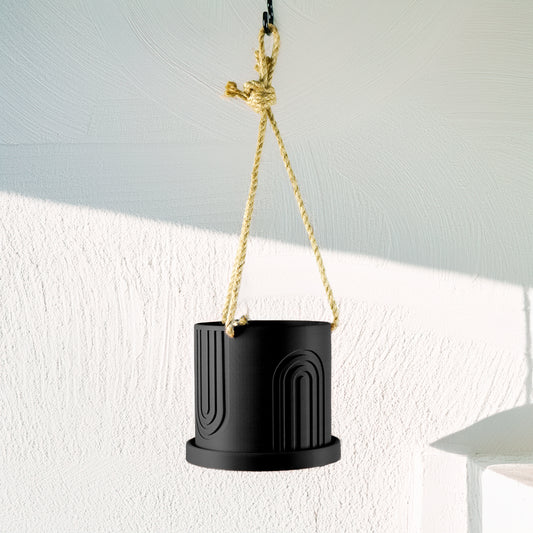 Indoor Hanging Planter for Indoor, 4 or 5 inch Hanging Plant Pot Unique Gift, 3D Printed Planter, Outdoor Patio Decor, Cottagecore Decor,BOW