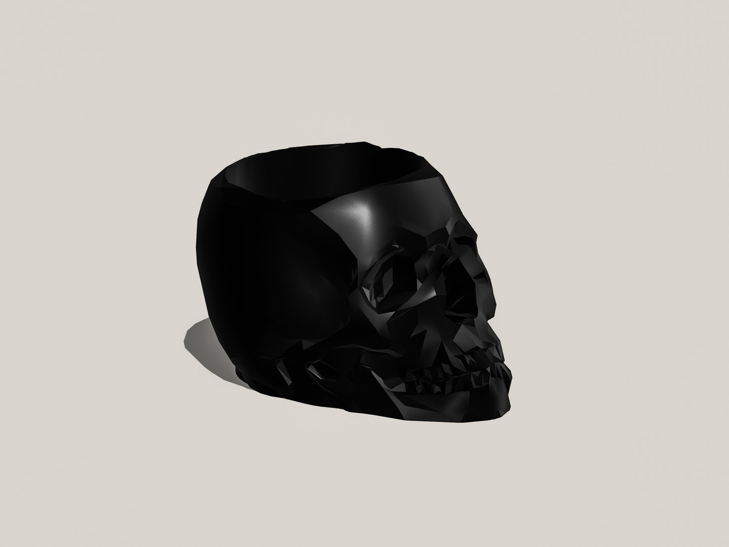 Skull Plant Pot with Drainage and Drip Tray