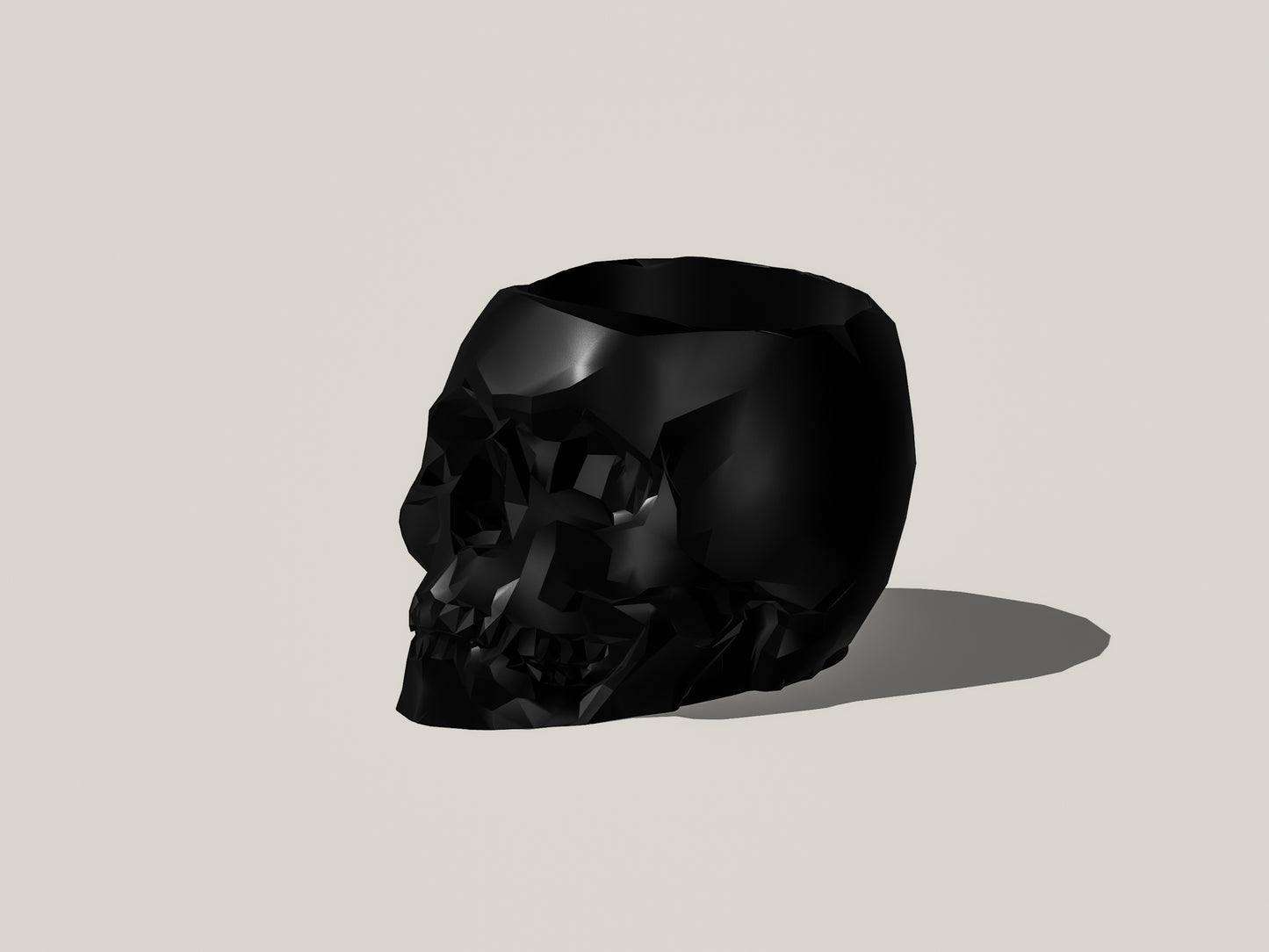 Skull Plant Pot with Drainage and Drip Tray