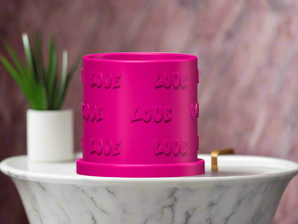 LOVE Plant Pot with Drainage and Drip Tray
