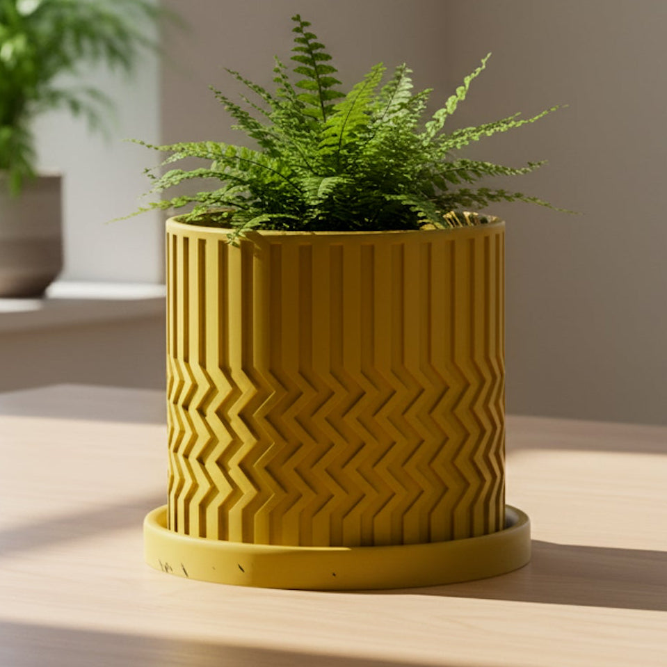 yellow pot plant holder 3D Printed Plant Pot and Air Plant Holder – Stylish, Durable, Eco-Friendly, Modern Design, Indoor & Outdoor Use, Multiple Sizes & Colors, Lightweight