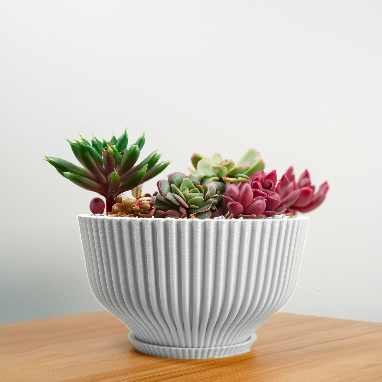 Bonsai Pot with Drainage and Saucer, Succulent Arrangement Planter Pot Unique, Cacti and House Plant Planter, Lightweight Wide Bowl