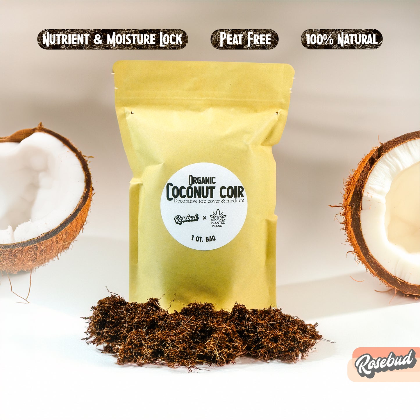 Organic Coconut Coir - Decorative Plant Topper - Growing Medium - Plant Based