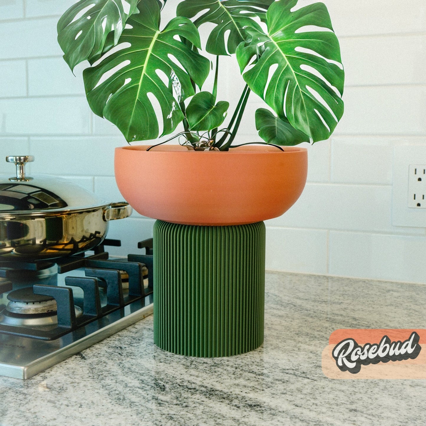 The Pedestal Planter Pot with Stand and Water Drip for Indoor Monstera Plant Pot, Modern Gifts for Plant Lovers, Original Design, 10 Inch