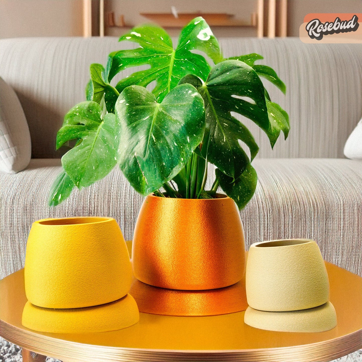 Modern Indoor Planter with Drainage and Unique Drip Tray, Bespoke Home Decor for Outdoor Plant Pots, Garden Gift for Plant Lovers, Nubium