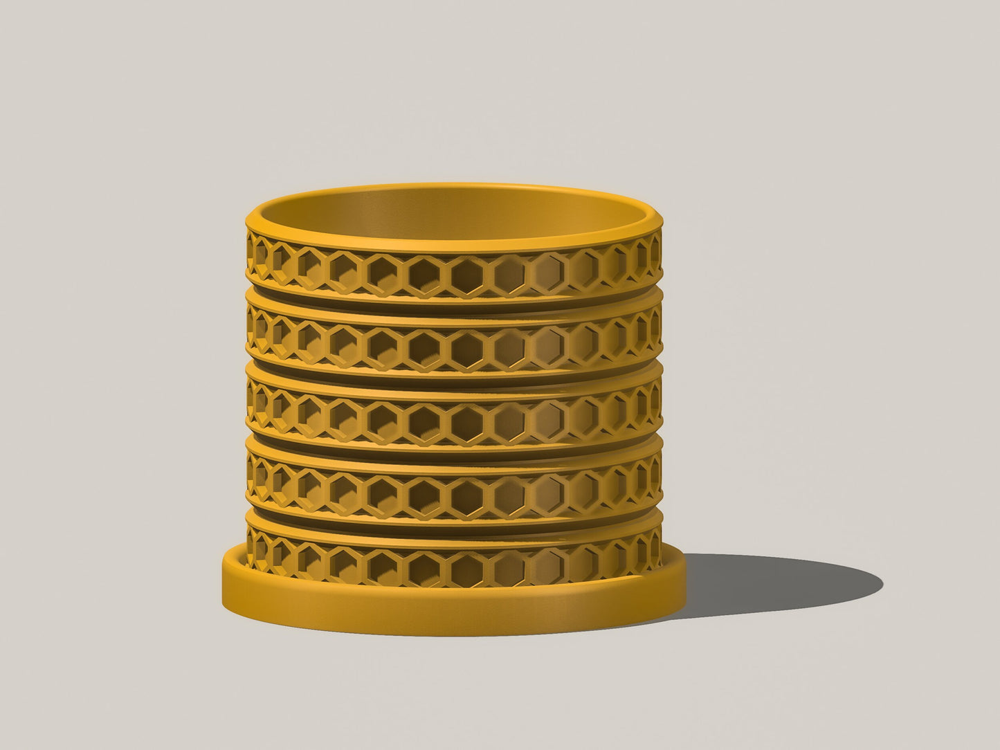 Indoor Matte Mustard Planter, 3D Printed Planter, Planter with Drainage, Unique Decor, Planter with Drip Tray Saucer, Multiple Colors, Orion