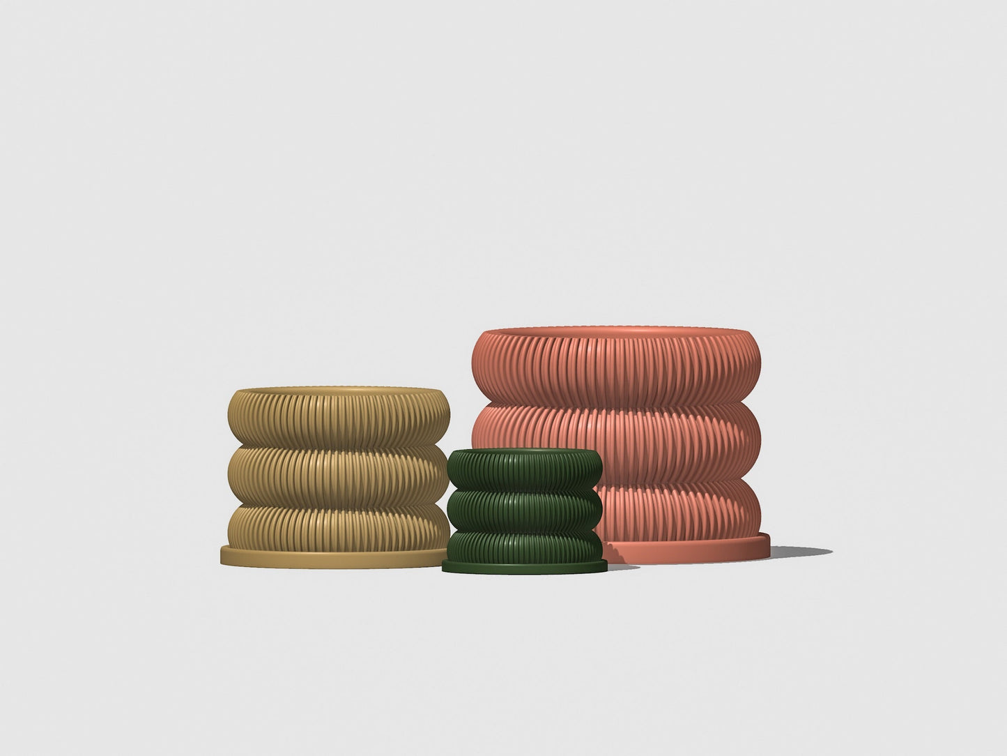 Ribbed Bubble Plant Pot With Drainage and Saucer, 21 Colors and 5 Size Options, 3D Printed Planter, Gift for Plant Lover, Garden Accessories