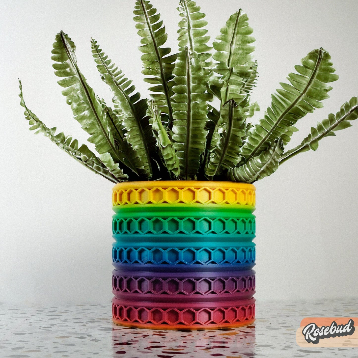 Indoor Matte Mustard Planter, 3D Printed Planter, Planter with Drainage, Unique Decor, Planter with Drip Tray Saucer, Multiple Colors, Orion