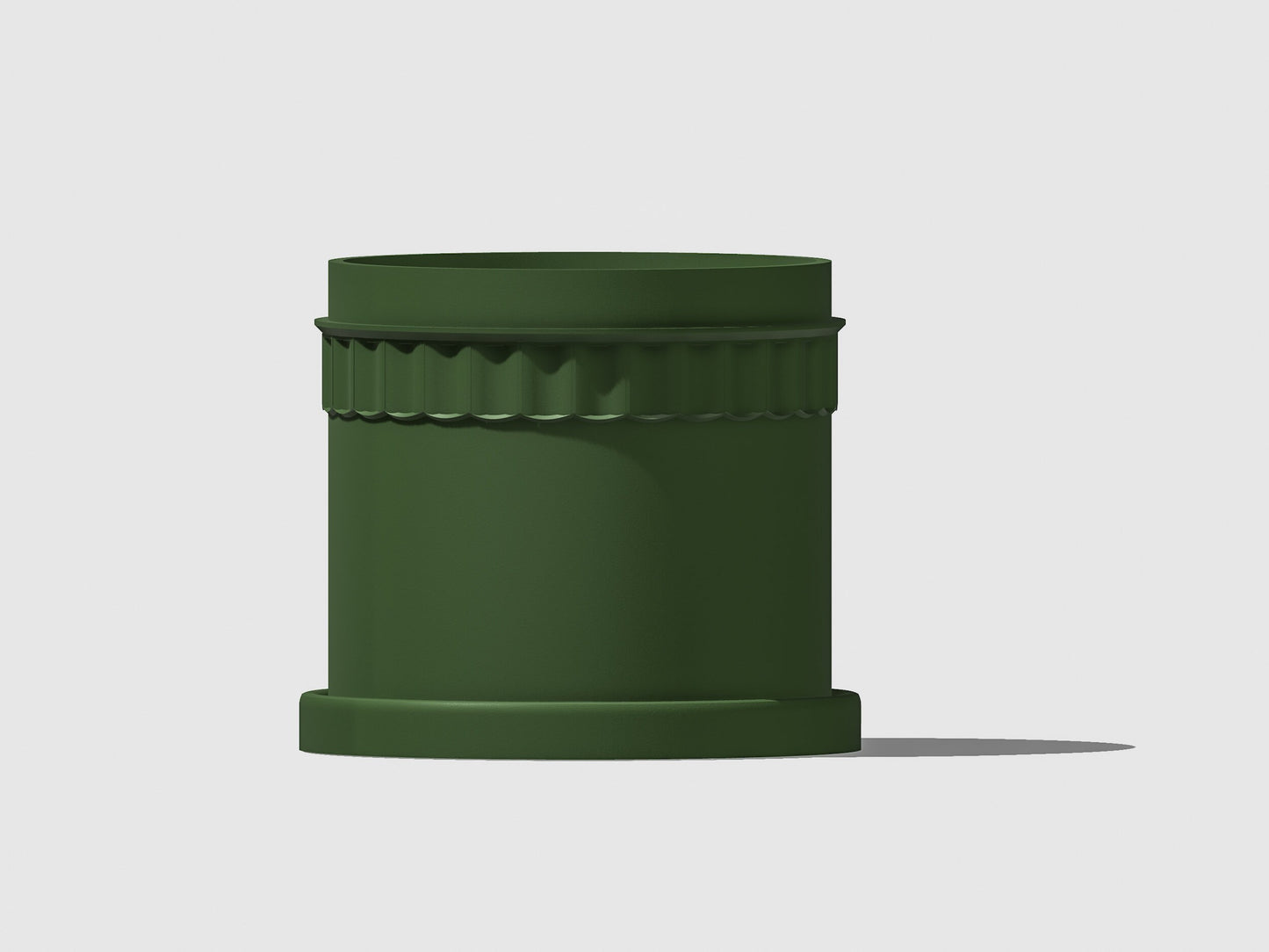 Mid-Century Modern Pot in Matte Olive Green, Pots with Drainage and Saucer, Succulent, Cacti and House Plant Planter, Lightweight