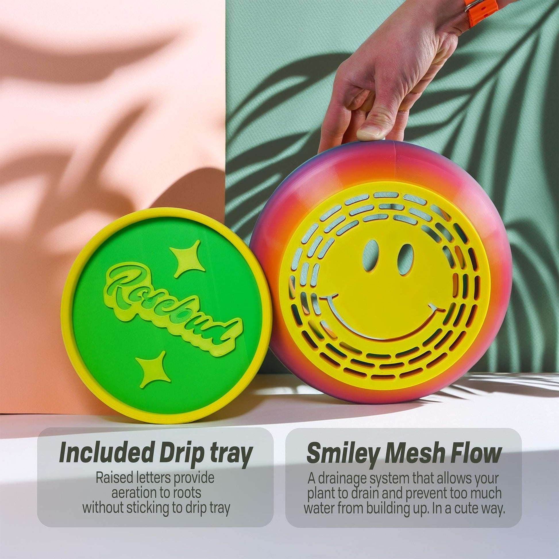 Smiley Face Plant Pot with Drainage and Drip Tray – Cute Ghibli Decor Planter | Kawaii Hypebeast Pots for Plants | Cubicle & Classroom Decor