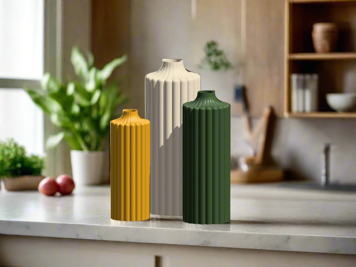 Haute Floral Vase – Modern Vase for Flowers, Mother’s Day Gift, Aesthetic Home Decor, 3 Sizes, Bold Colors, Unique Vase for Living Room