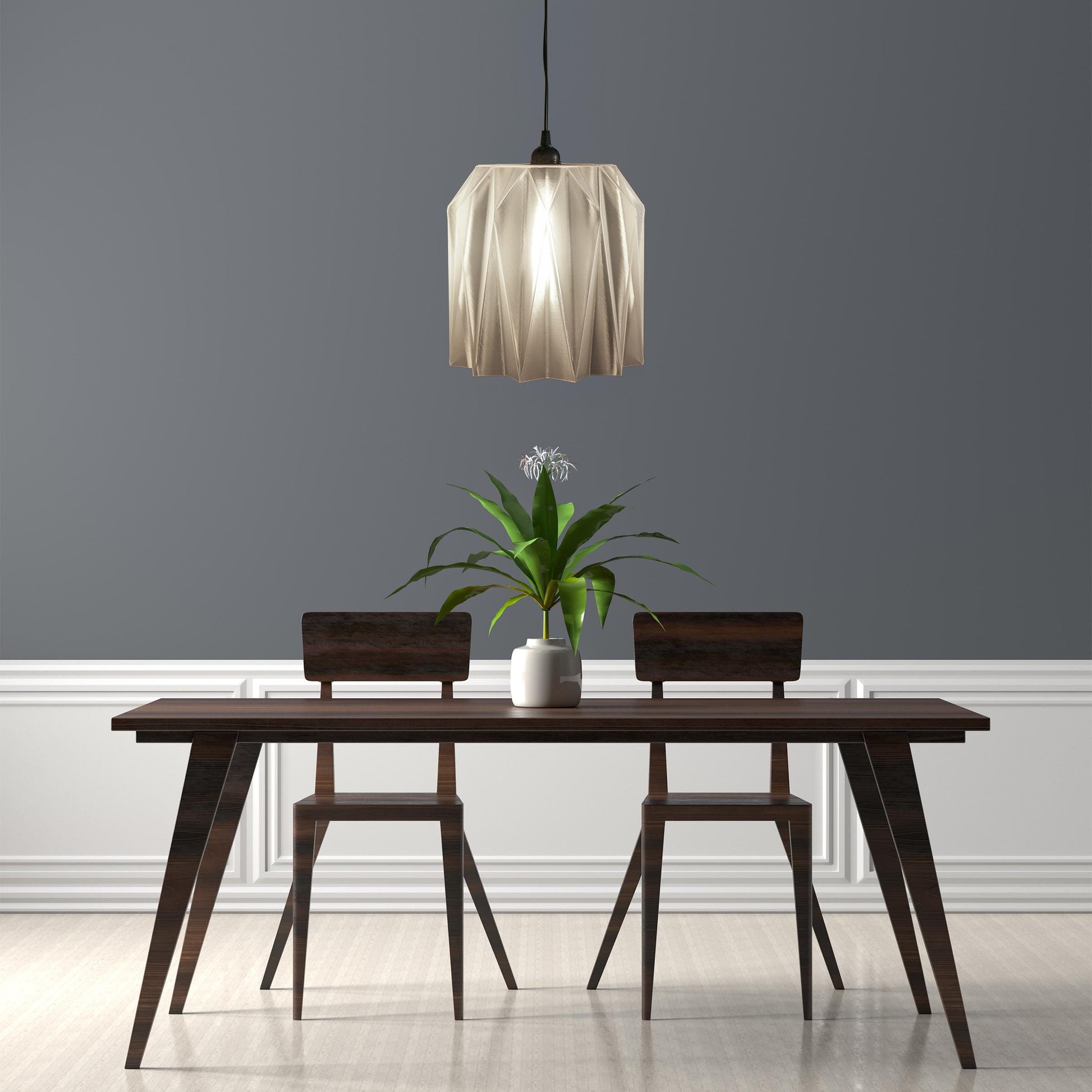 Crystal 3D Printed Lamp Shade | Modern Clear Pendant Light | Minimalist PLA Lighting | E26/E27 Compatible Light Shade