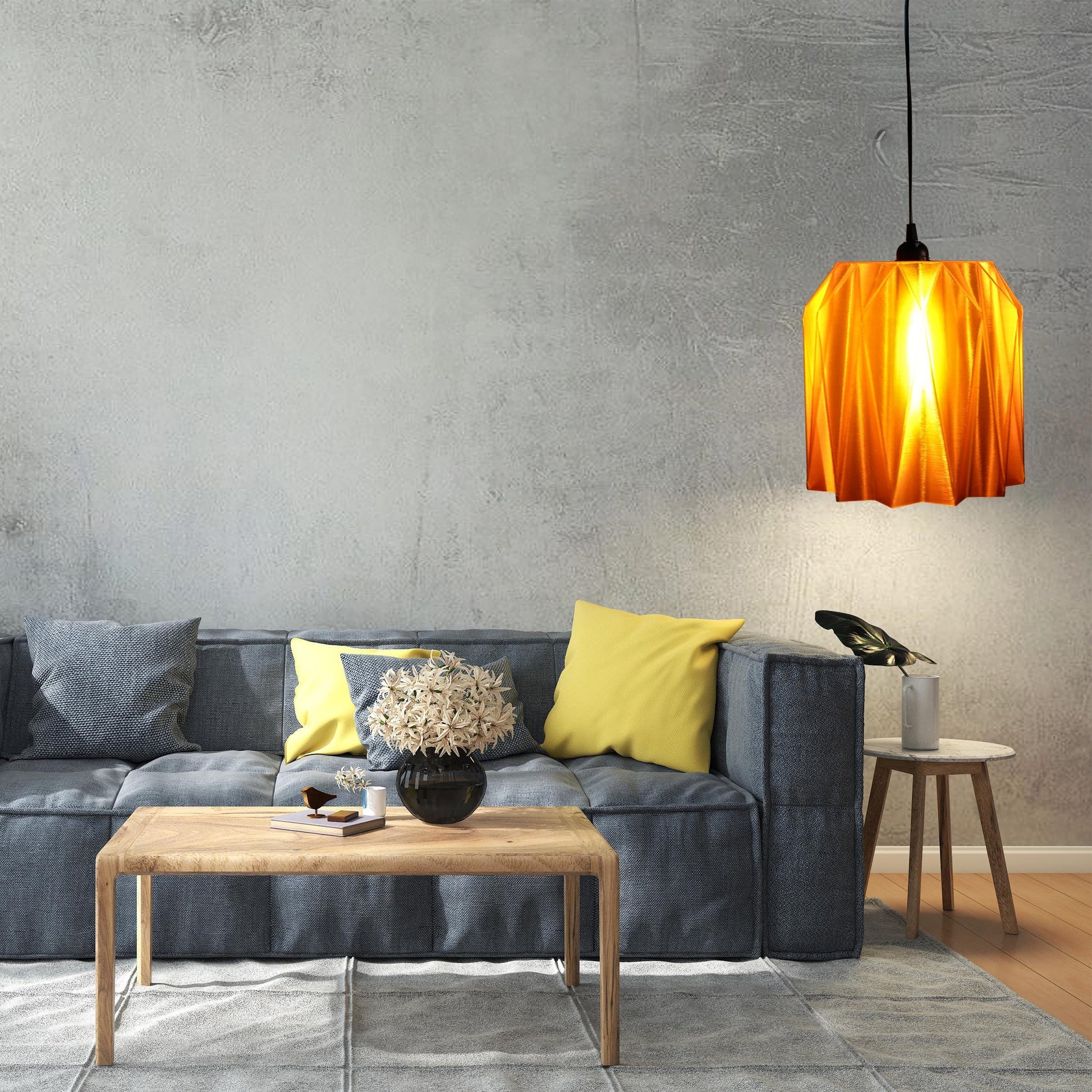 Crystal 3D Printed Lamp Shade | Modern Clear Pendant Light | Minimalist PLA Lighting | E26/E27 Compatible Light Shade