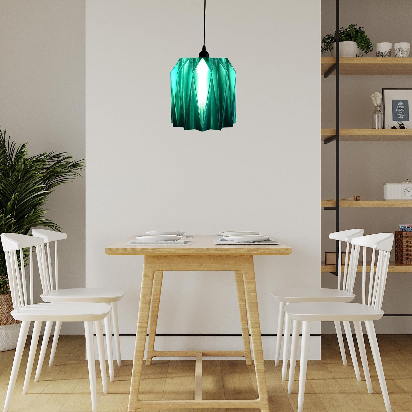 Crystal 3D Printed Lamp Shade | Modern Clear Pendant Light | Minimalist PLA Lighting | E26/E27 Compatible Light Shade