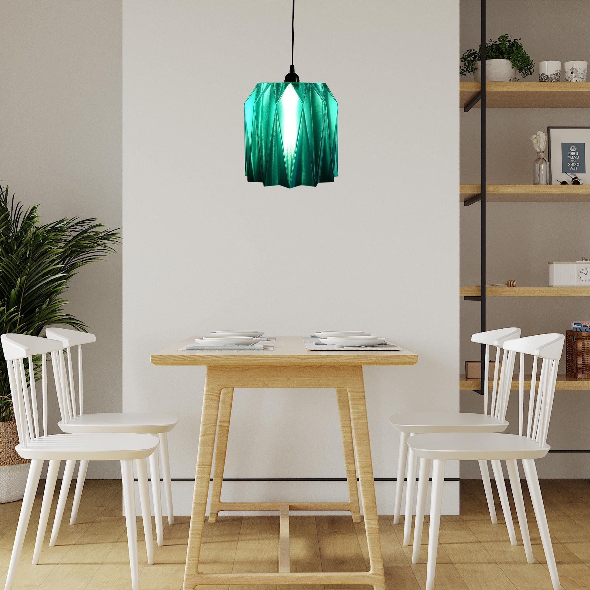 Crystal 3D Printed Lamp Shade | Modern Clear Pendant Light | Minimalist PLA Lighting | E26/E27 Compatible Light Shade