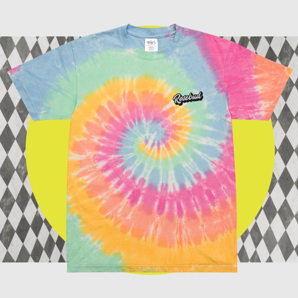 Classic Rosebud Oversized Tie Dye T-Shirt