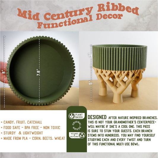 The Verdant Canopy Footed Pedestal Fruit Bowl and Catchall Decor - Rosebud HomeGoods White White MODERN HOME GOOD