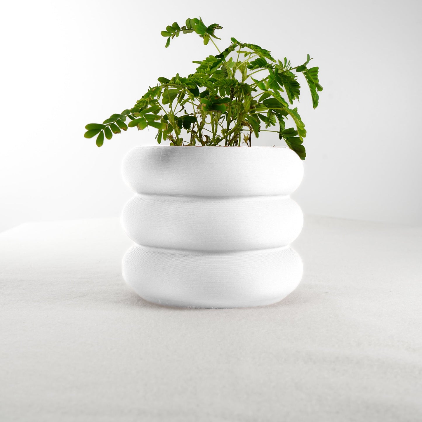 Bubble Planter/Donut Planter with Drainage showcasing a playful, modern, donut-like design in white, perfect for plant lovers and home decor enthusiasts, offering excellent drainage and breathability for vibrant, healthy plants.