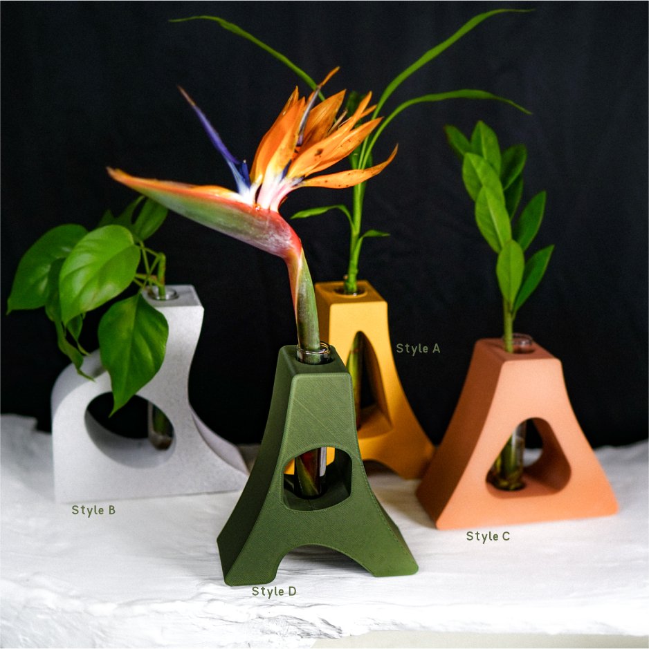 “D” Art Nouveau Propagation Station - Rosebud HomeGoods Black No Plant Cutting MODERN HOME GOOD