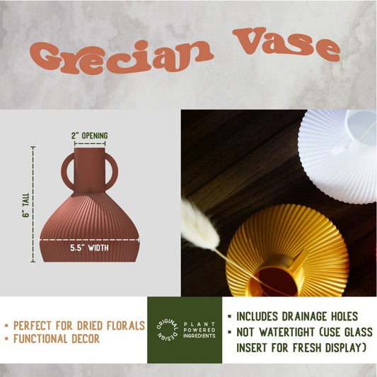 Grecian 3D Printed Vase - Rosebud HomeGoods Black MODERN HOME GOOD