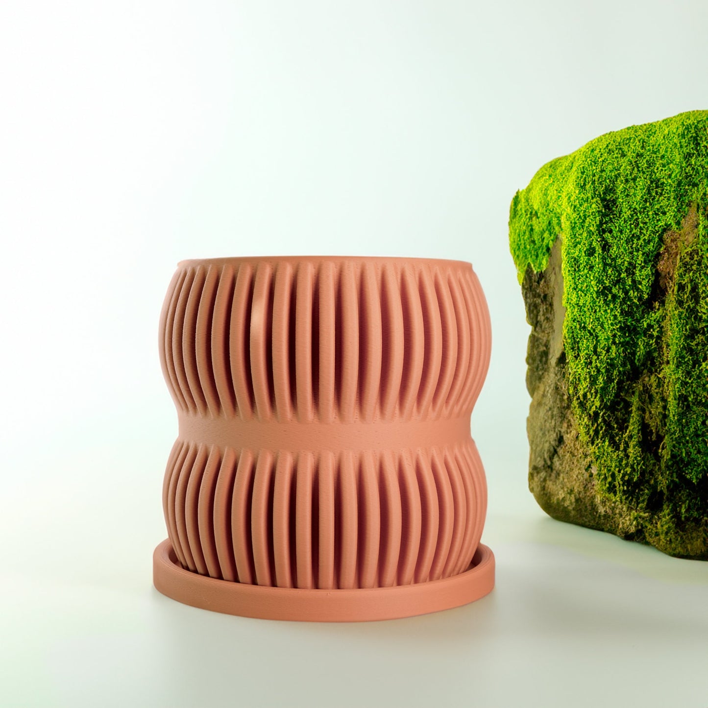 Cute Plant Pot Unique, Pots with Drainage and Saucer, Bonsai, Orchid, Cacti Modern Planter, Lightweight Bookshelf Decor, Plant Gift Cute