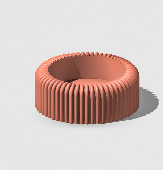 Mid Century Ribbed Wine Bottle Holder, Charcuterie Accessories, Eco-Friendly Housewarming Gift and Wine Display, 3D Printed Countertop Kitchen Decor, Rib - Rosebud HomeGoods Terracotta Regular MODERN HOME GOOD