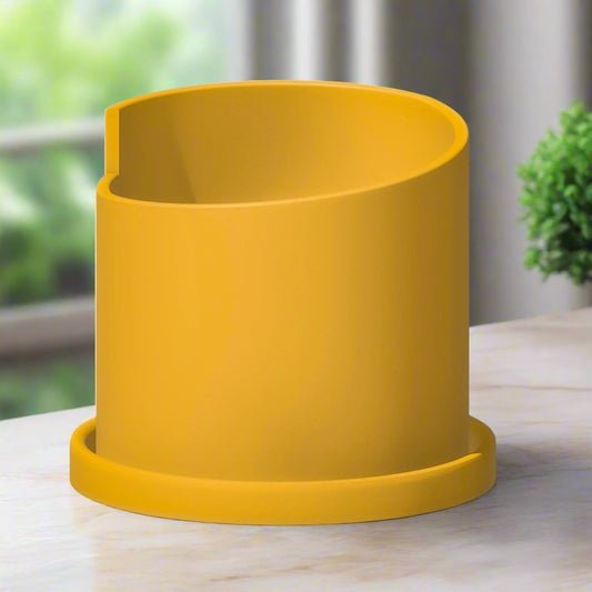 Minimalist Ramp Pot - Rosebud HomeGoods 4 inch Mustard Without Drip Tray MODERN HOME GOOD