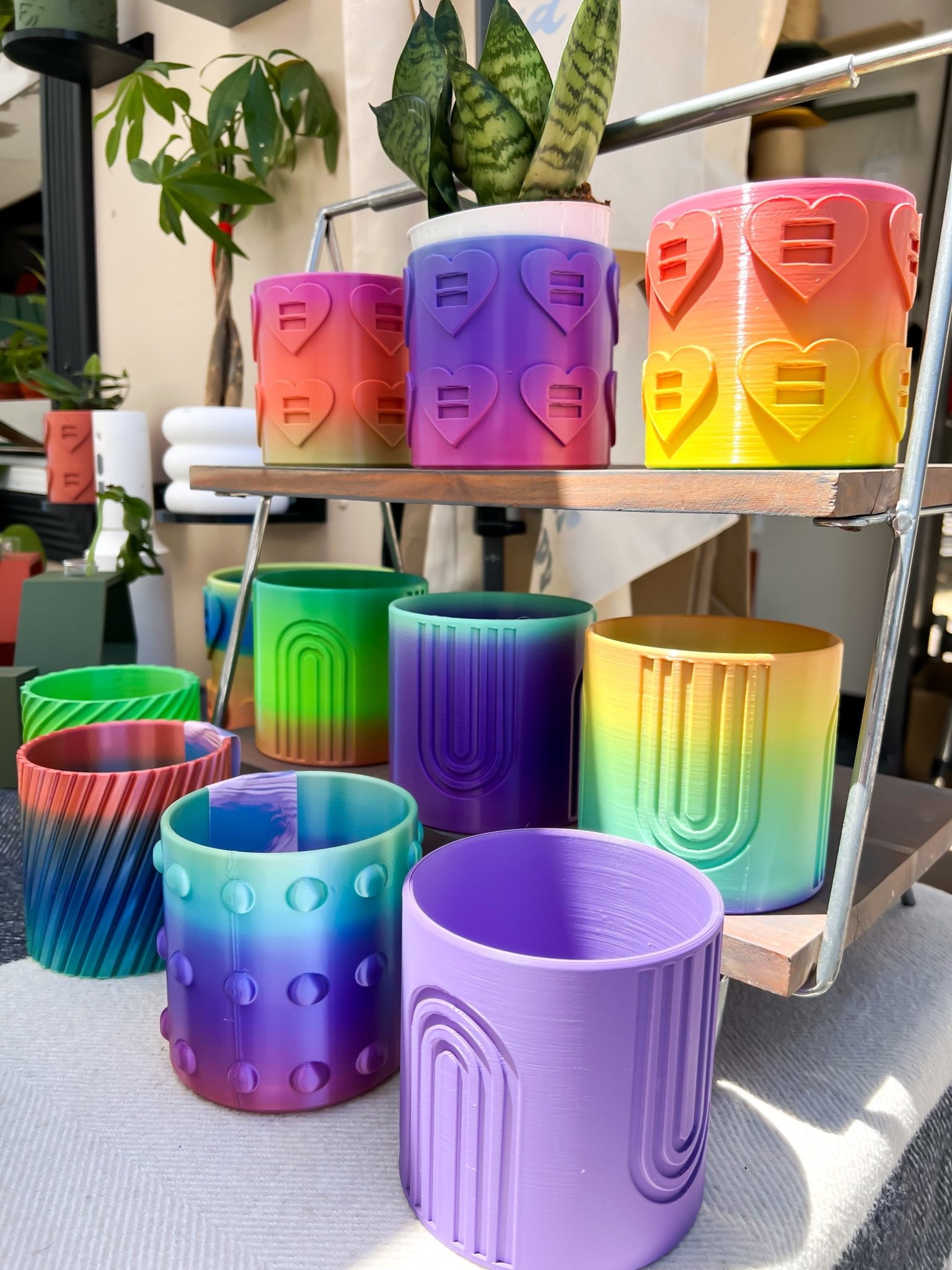 Nordic Rainbow Planter - Rosebud HomeGoods 4 With Drip Tray White MODERN HOME GOOD