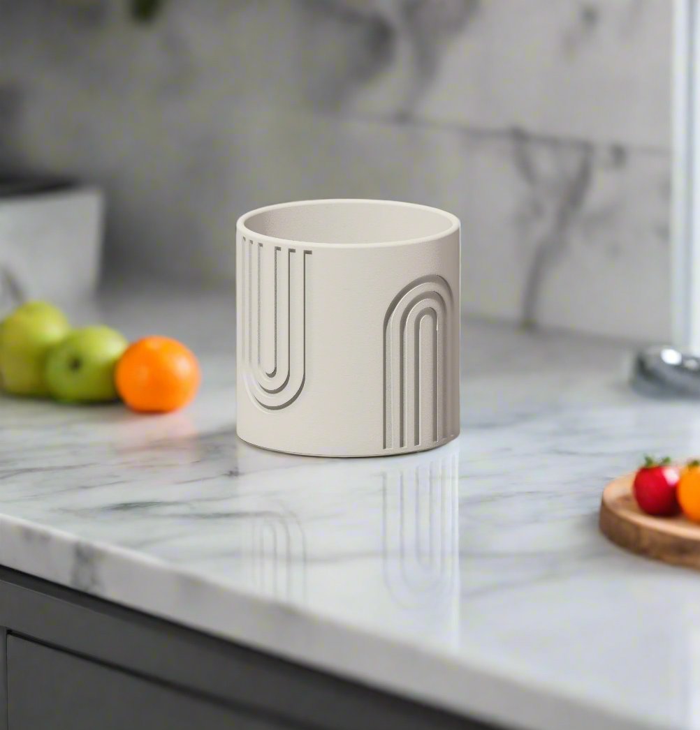 Nordic Rainbow Planter - Rosebud HomeGoods 4 With Drip Tray White MODERN HOME GOOD