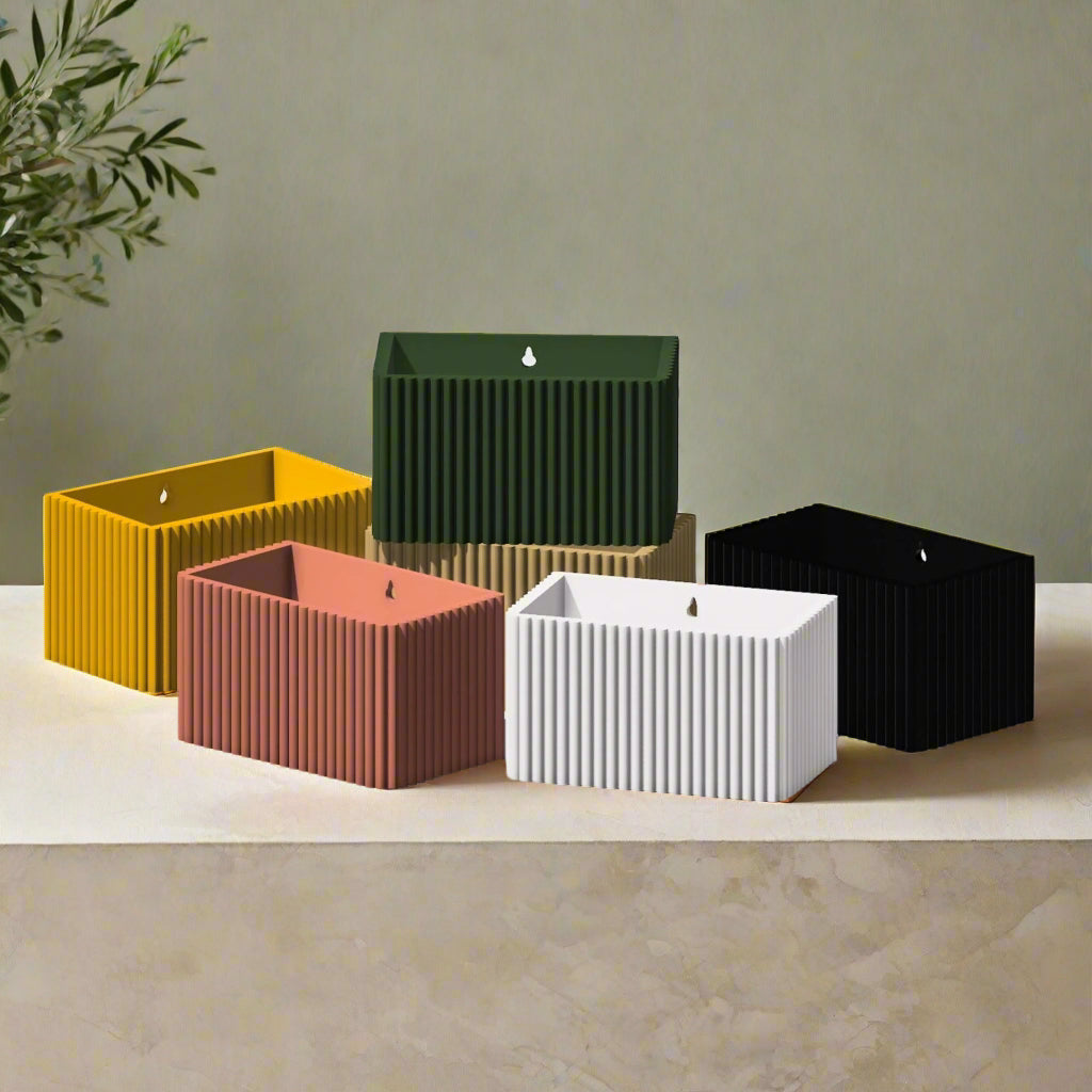 rectangular indoor planter Rectangle Ribbed Wall Planter – Stylish, Durable, Eco-Friendly, Modern Design, Indoor & Outdoor Use, Multiple Sizes & Colors, Space-Saving, Vertical