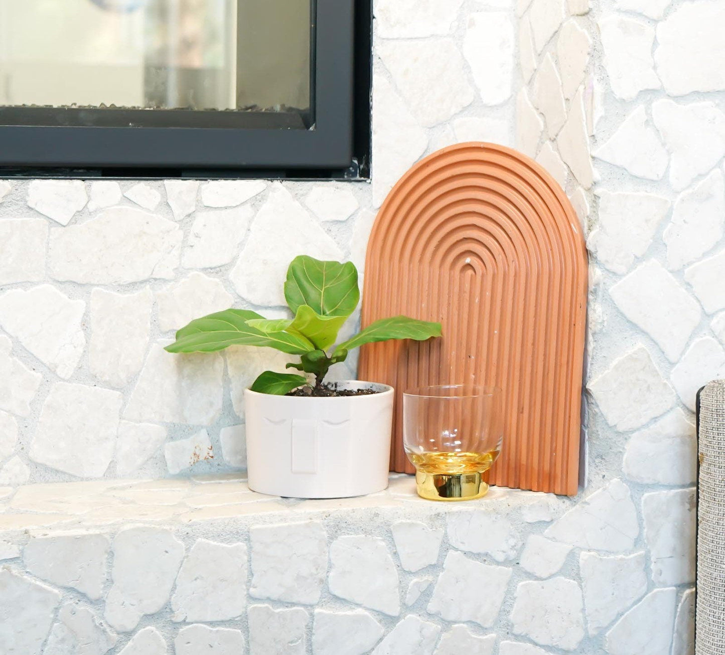 Stonehenge Face Planter - Rosebud HomeGoods 4 Black Without Drip Tray MODERN HOME GOOD