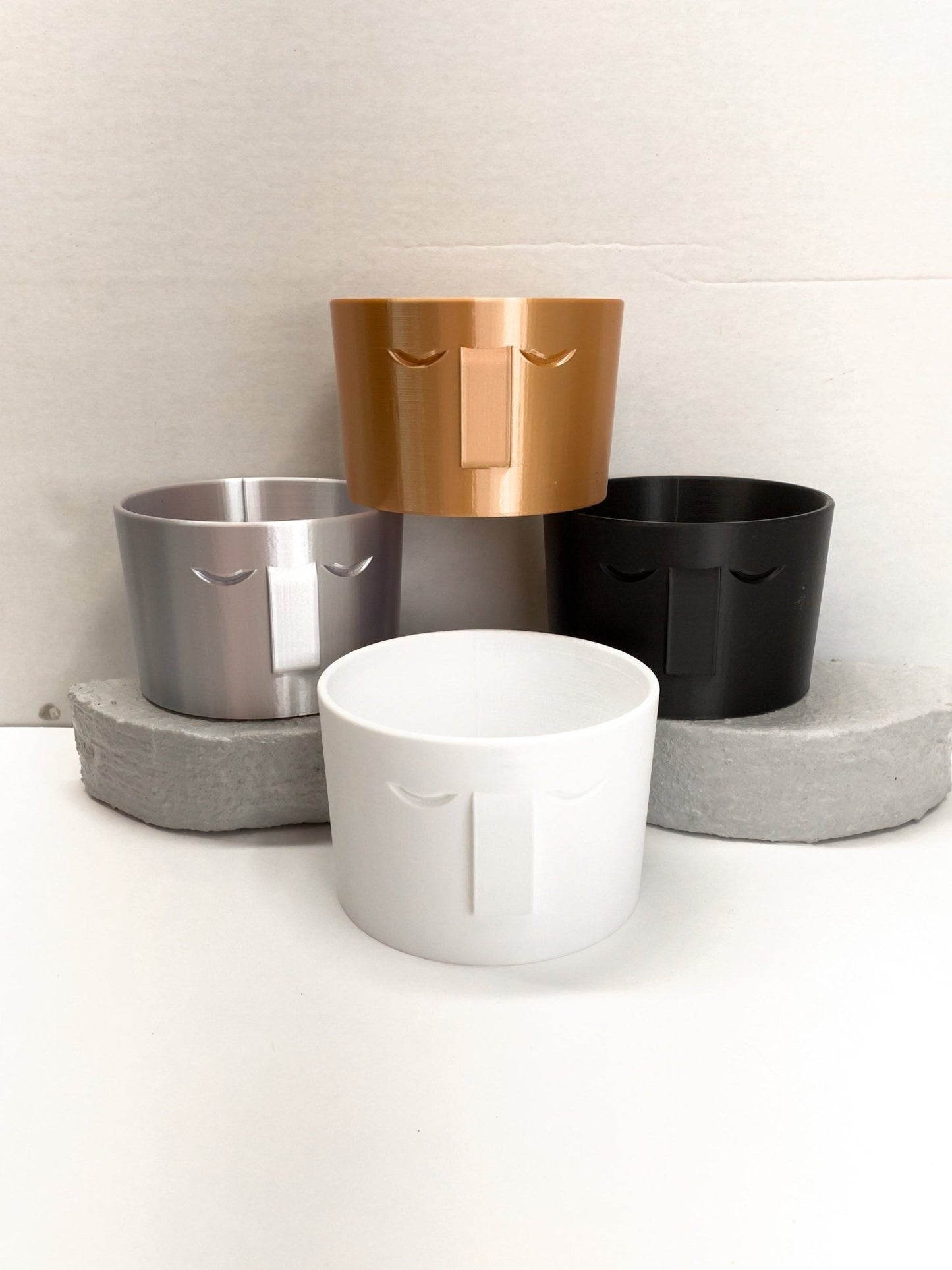 Stonehenge Face Planter - Rosebud HomeGoods 4 Black Without Drip Tray MODERN HOME GOOD