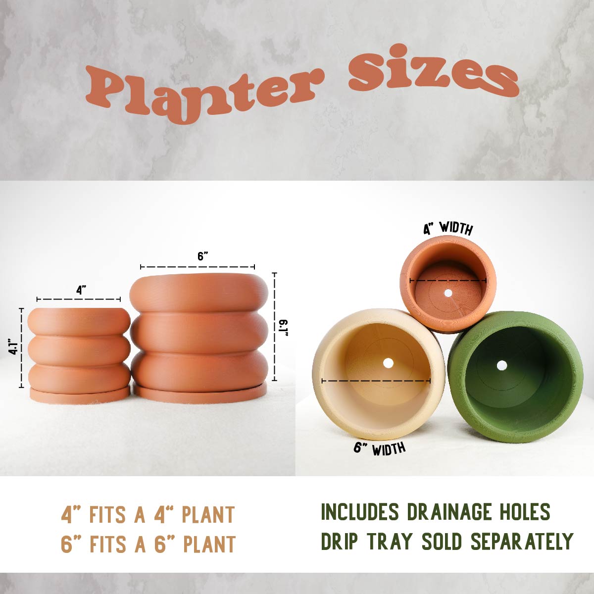 Stonehenge Face Planter - Rosebud HomeGoods 4 Black Without Drip Tray MODERN HOME GOOD
