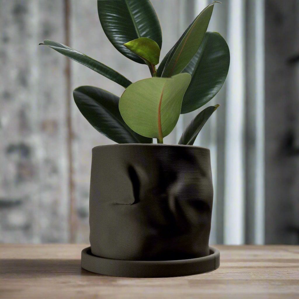 The Arezzo Plant Pot - Rosebud HomeGoods Black 4 Without Drip Tray MODERN HOME GOOD