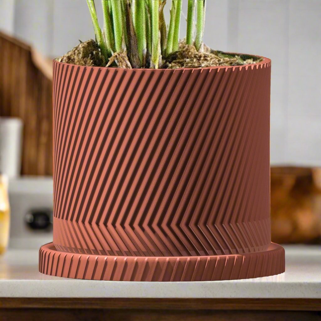 The Parallax Planter - Rosebud HomeGoods 4 Inch No Drip Tray Black MODERN HOME GOOD