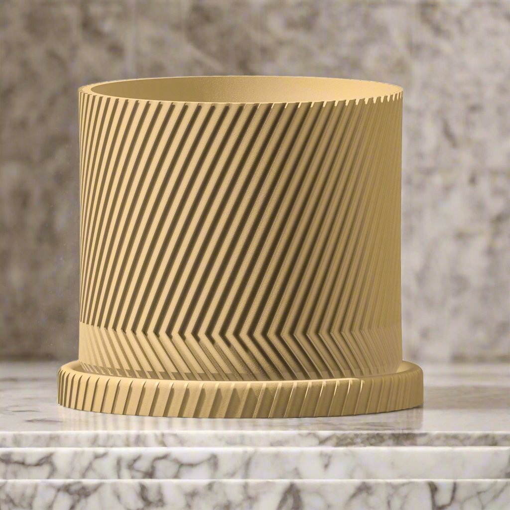 The Parallax Planter - Rosebud HomeGoods 4 Inch No Drip Tray Beige MODERN HOME GOOD