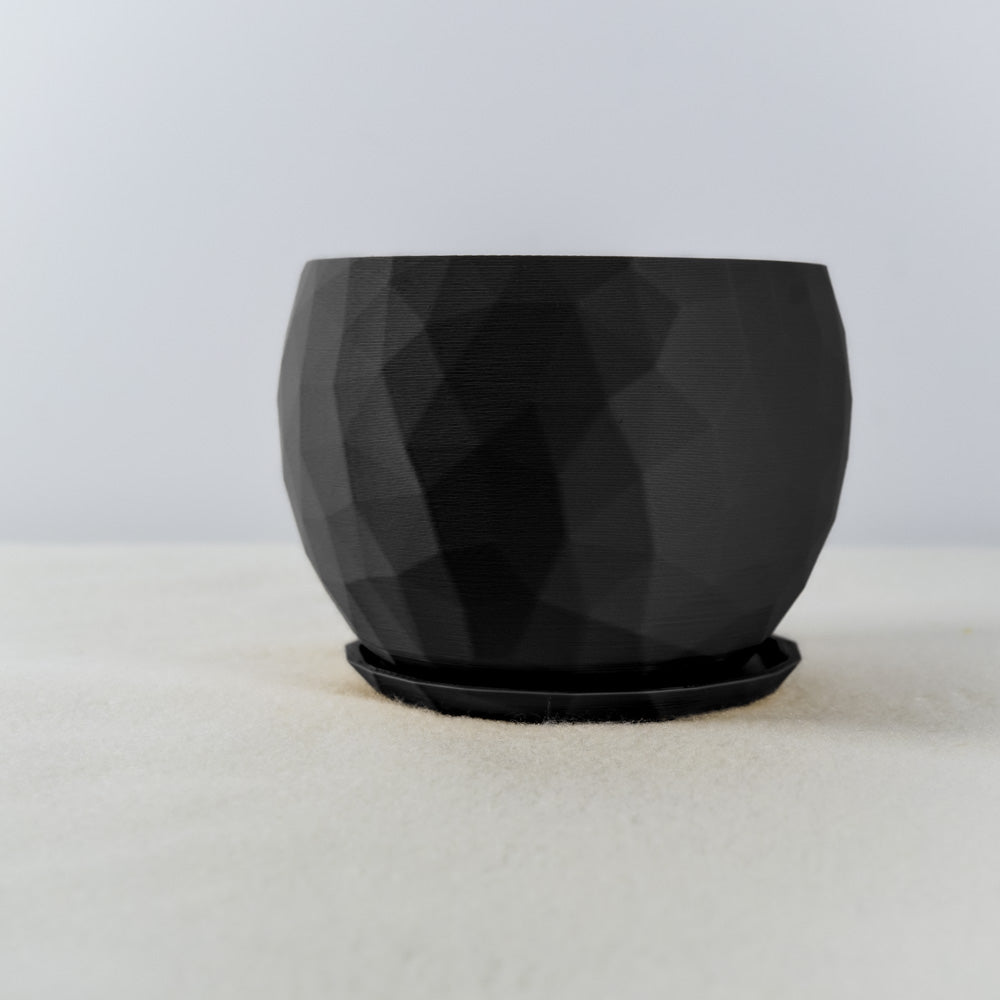 The Voronoi Planter - Rosebud HomeGoods 4 Inch No Drip Tray Black MODERN HOME GOOD