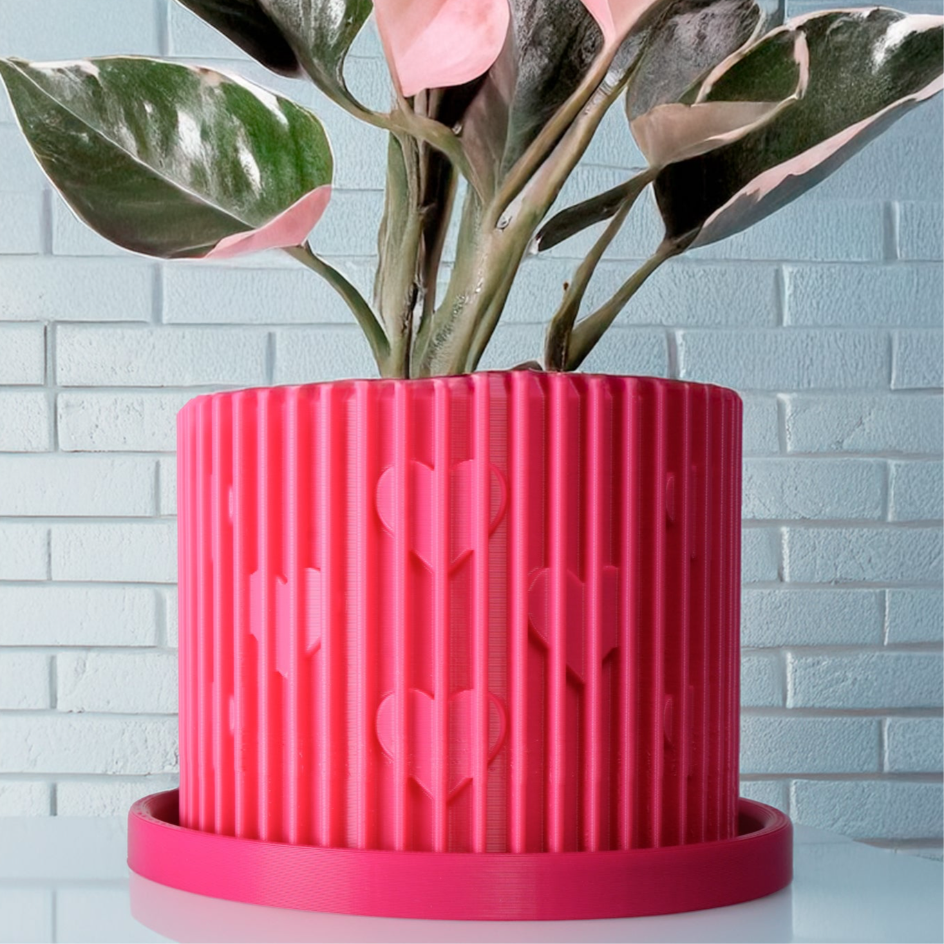 his and hers plant pots Modern Heart-Shaped Planter with Drainage & Saucer – Unique Valentine’s Day Gift for Plant Lovers, 3d Printed Planter Home Hosting Decor, Pink / 6
