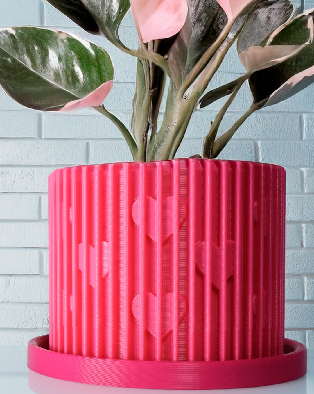 heart shaped pot for plants Modern Heart-Shaped Planter with Drainage & Saucer – Unique Valentine’s Day Gift for Plant Lovers, 3d Printed Planter Home Hosting Decor, Pink / 6