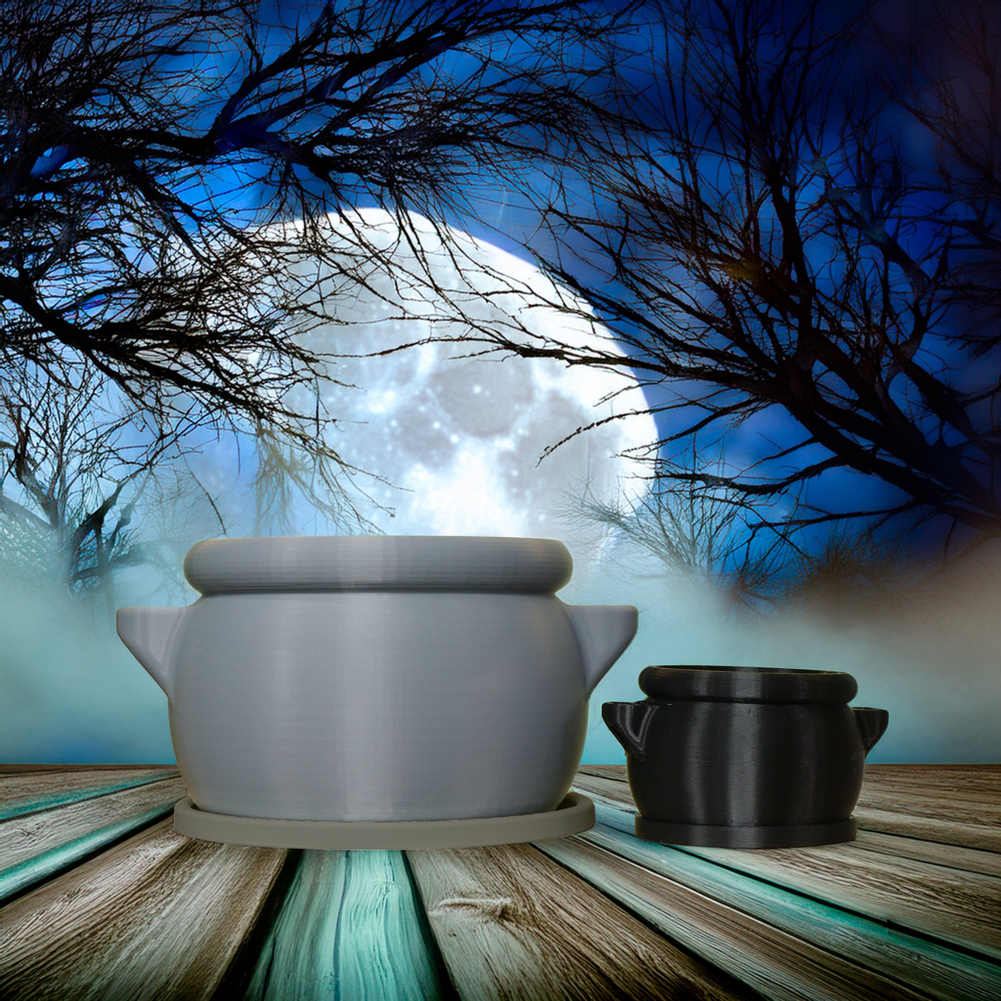 cauldron succulent Cauldron Plant Pot with Drainage and Drip Tray Mustard / Small