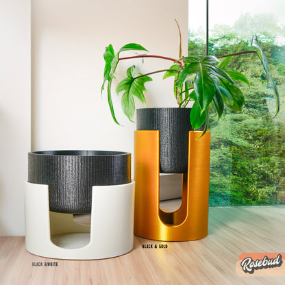 floor plant stand indoor Modern Elevated Planter and Plant Stand Set