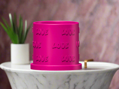 LOVE Plant Pot with Drainage and Drip Tray
