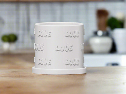 LOVE Plant Pot with Drainage and Drip Tray