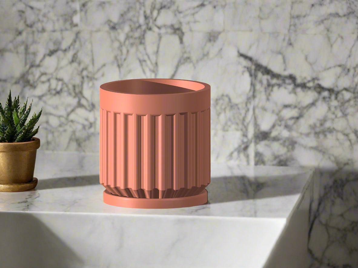 Rotunda Planter with Drainage and Drip Tray Included