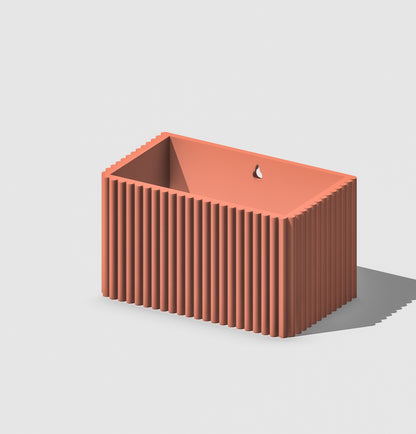 Rectangle Ribbed Wall Planter