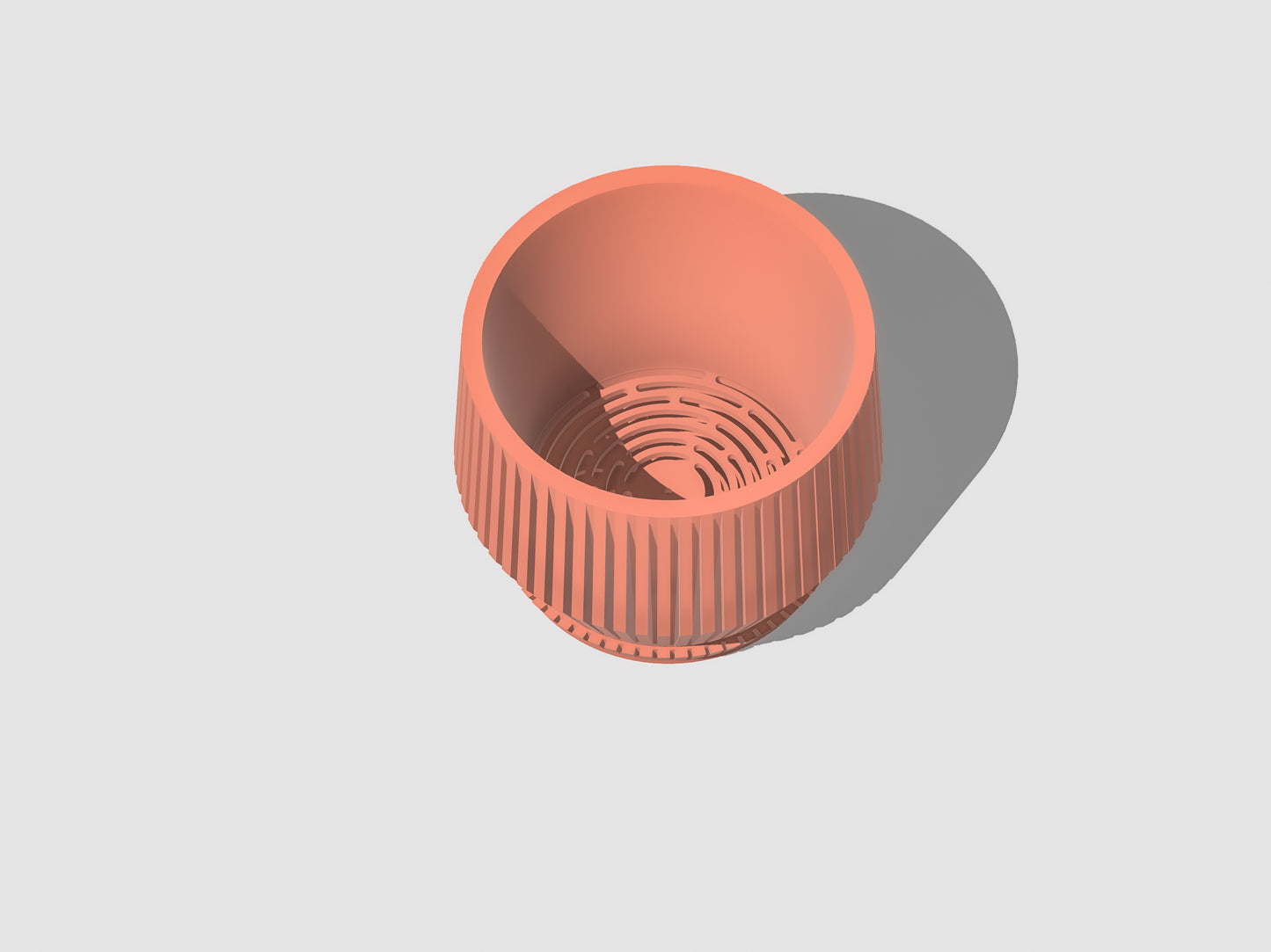 Unique Plant Pot with Drainage, 3D Printed Planter Pot Unique Modern Ribbed Design, Lightweight Skyline