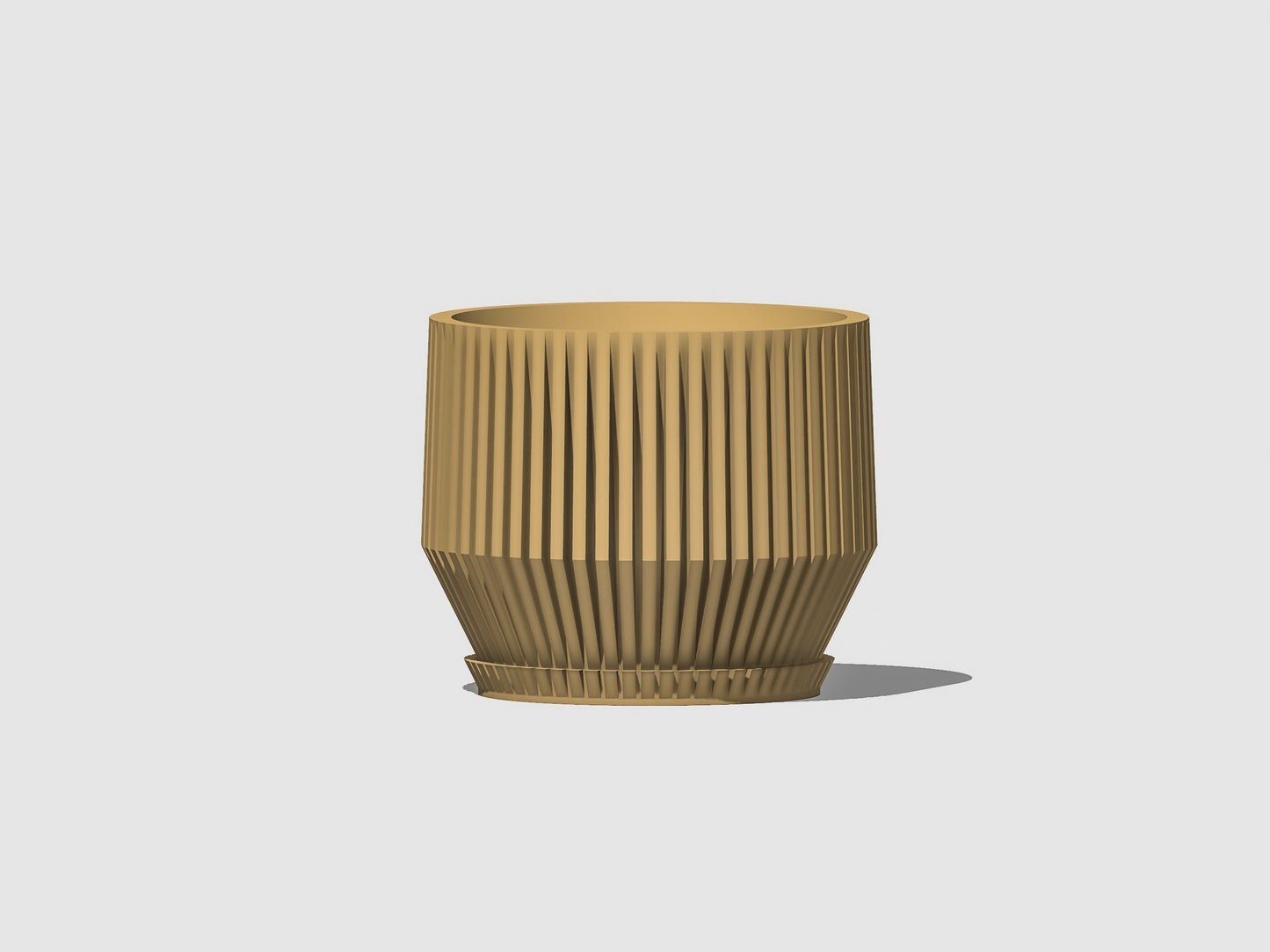 Unique Plant Pot with Drainage, 3D Printed Planter Pot Unique Modern Ribbed Design, Lightweight Skyline