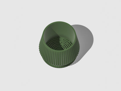 Stratos Modern Plant Pot with Drainage, 3D Printed Planter Pot Unique Modern Ribbed Design, Lightweight Stratos