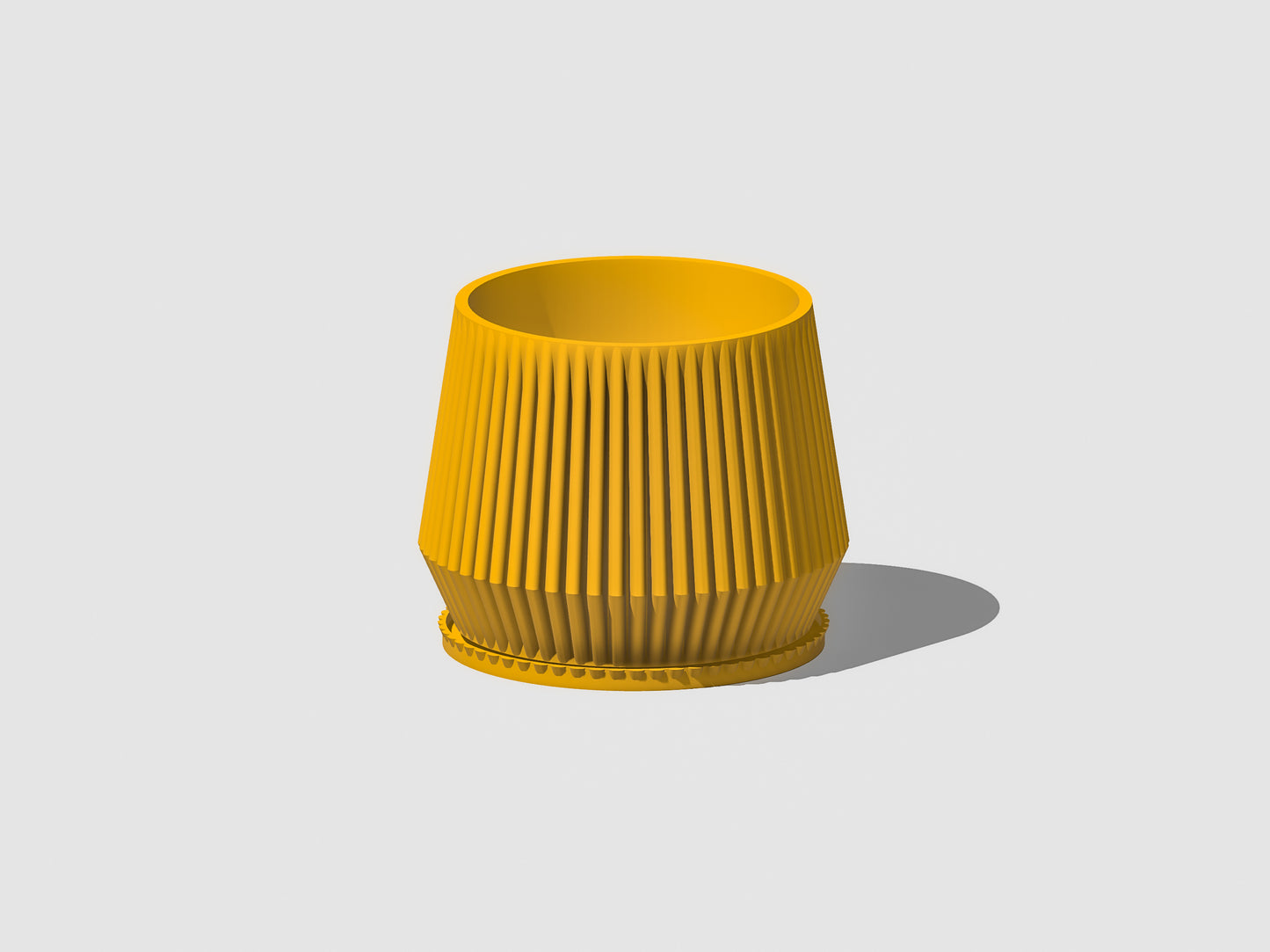 Stratos Modern Plant Pot with Drainage, 3D Printed Planter Pot Unique Modern Ribbed Design, Lightweight Stratos