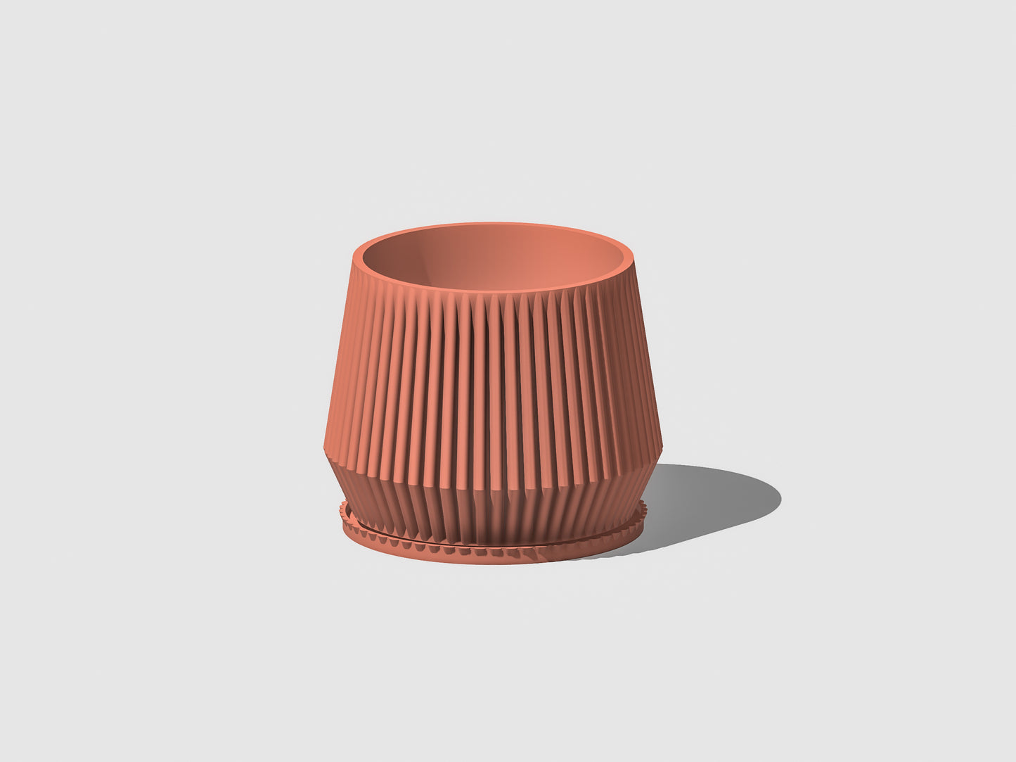 Stratos Modern Plant Pot with Drainage, 3D Printed Planter Pot Unique Modern Ribbed Design, Lightweight Stratos